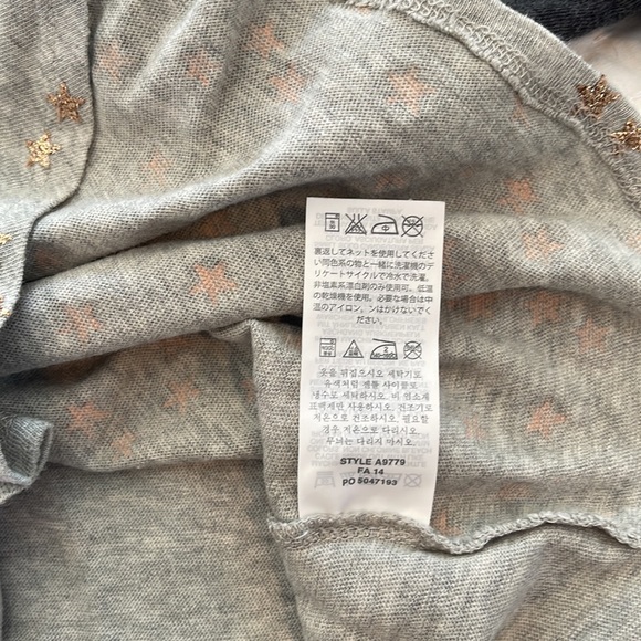 Crewcuts stars tee navy trim grey sleeves and bronze glitter stars size 12 years - Picture 7 of 9